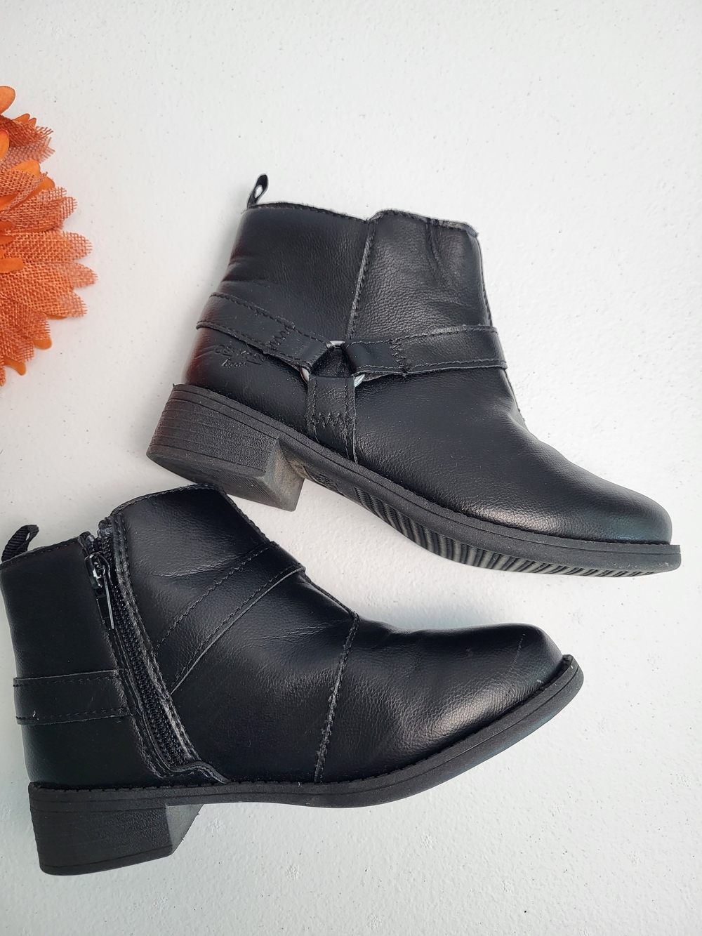Classic Black Girl's Ankle Boots - Sleek Zip Closure